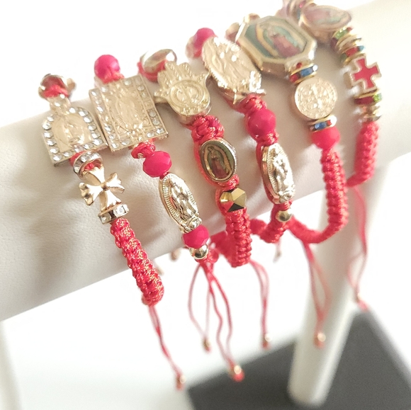 Thread Beaded Adjustable Bracelets religious Virgen de Guadalupe San Judas - Picture 6 of 16